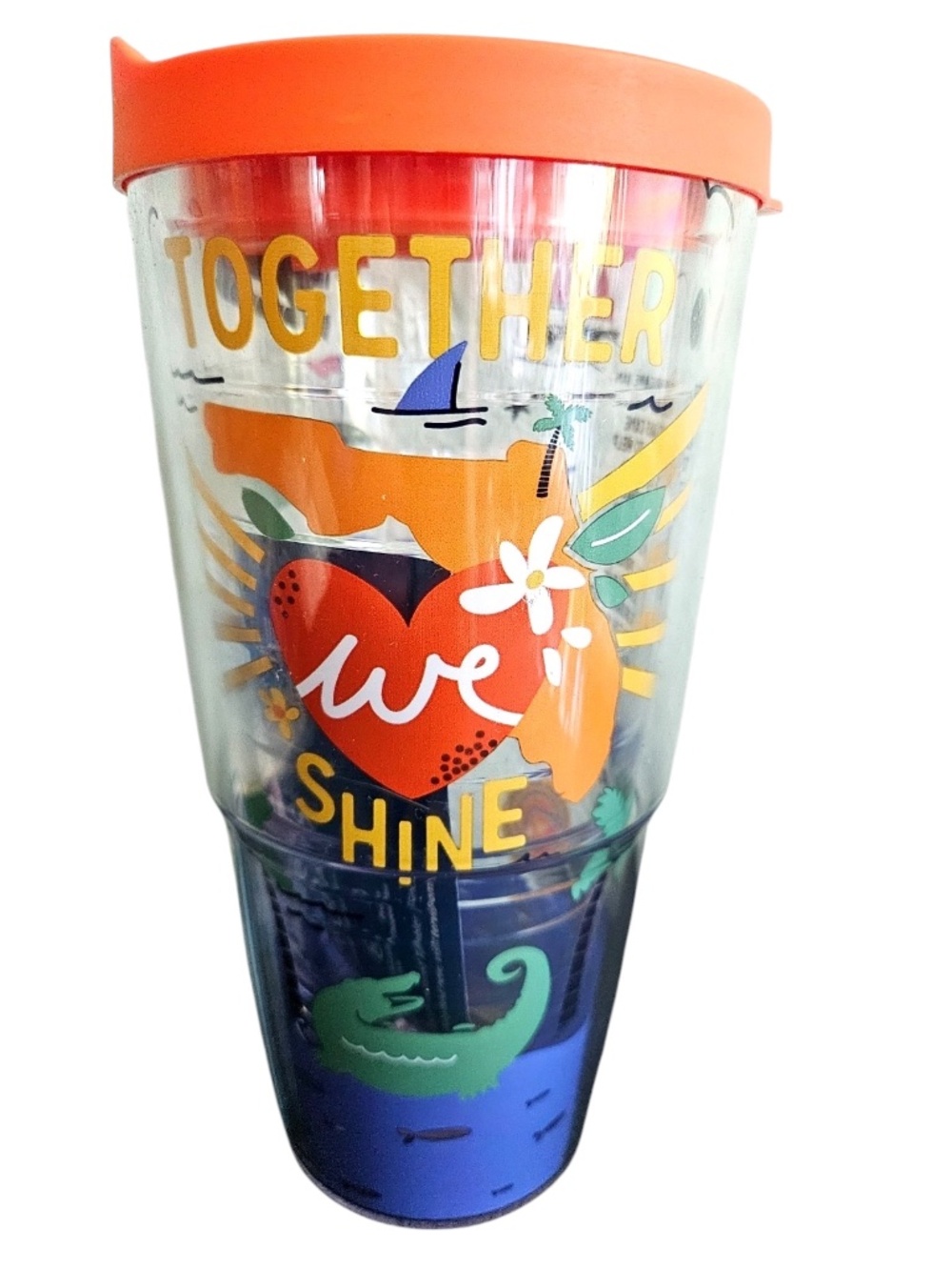 Tervis Tumbler FL Hurricane Ian Relief Together We Shine Insulated Cup Lid 24 oz
